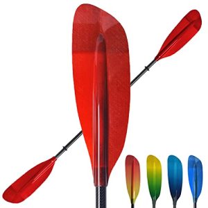 Kayak Paddle Premium Carbon Fiber Paddle with Strengthened Fiberglass Blades, Floating Oars for Kayaks. 3-Piece Adjustable Kayaking Paddles Equipment, 230-240CM/90.5-94.5 Inches, Pink.