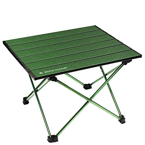 Green Small Rock Cloud Portable Ultralight Aluminum Folding Camping Table for Hiking, Backpacking, Outdoor Picnics and More.