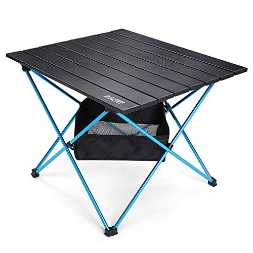 Tenting Desk Folding Moveable Camp Desk Ultralight Collapsible Aluminum Tables with Mesh Storage Bag (Small).