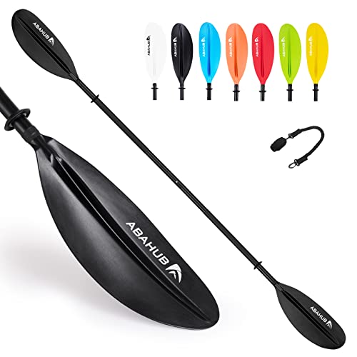 1 x Kayak Paddles, 90.5 Inches Kayaking Oars for Boating, Canoeing with Free Paddle Leash, Aluminum Alloy Shaft Black Plastic Blades.