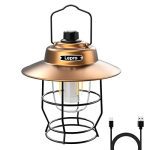 Retro Style Rechargeable LED Camping Lantern with Dimmable Control - Portable Outdoor Hanging Light for Camping, Indoor Decor.
