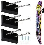 Skateboard Wall Mount, 3 Pack Skateboard Wall Hanger Upgraded Acrylic Skateboard Rack Wall Mount, Skateboard Holder for Skateboard Deck Show Ornament & Storage.
