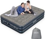 Comfy Queen-Size Double-High Air Mattress with Built-in Pump - Perfect for Home & Travel.