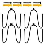 TOPZEA 4 Pack Skateboard Wall Mount, Skateboard Hooks Wall Hanger Rack W Fashion Wall Show Holder for Sword, Guitar, Longboard, Snowboards, Water Skis and Extra