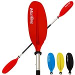 87 in Kayak Paddles, Heavy Responsibility Aluminum Shaft and Polyethylene Ribbed Blades for Kayaks, Canoes, Small Boats, 220 cm, Crimson.