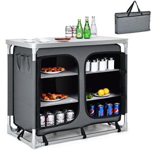 Portable Camping Cook Table with Storage Organizer
