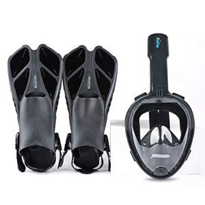 Premium Adult Snorkeling Gear Set - Anti-Fog Snorkel Mask, Leak-Proof Design, Adjustable Fins - Explore the Ocean with Confidence!