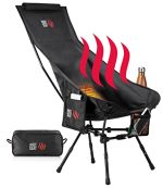 The Hot Seat - Heated Ultralight High Back Chair with Headrest, Pockets, Cup Holder, Adjustable Height & Easy Assembly - Perfect for Camping or Backpacking - Large (Battery NOT Included).