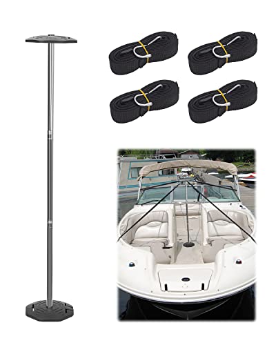 Boat Cowl Help Poles, Boat Cowl Poles Adjustable Top as much as 58.6″, Boat Cowl Help System Pontoon Cowl Help Poles with 4 Webbing Straps.