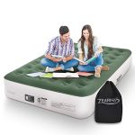 13-Inch Queen-Size Inflatable Air Mattress with Built-in Pump - Perfect for Tent Camping or Guest Bedroom.