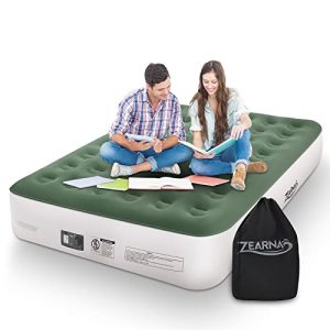 13-Inch Queen-Size Inflatable Air Mattress with Built-in Pump - Perfect for Tent Camping or Guest Bedroom.