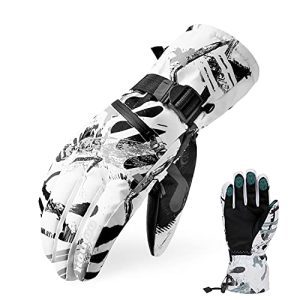 Stay Warm and Connected in the Coldest Weather with Our -30℉ Waterproof and Touchscreen Ski Gloves for Men and Women (White, Medium)