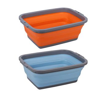 Double Trouble Collapsible Sink Set: 2 Pack, 2.25 Gal Each - The Ultimate Portable Washing Solution