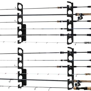 Metal Fishing Rod Holders, 2 Pack - Wall or Ceiling