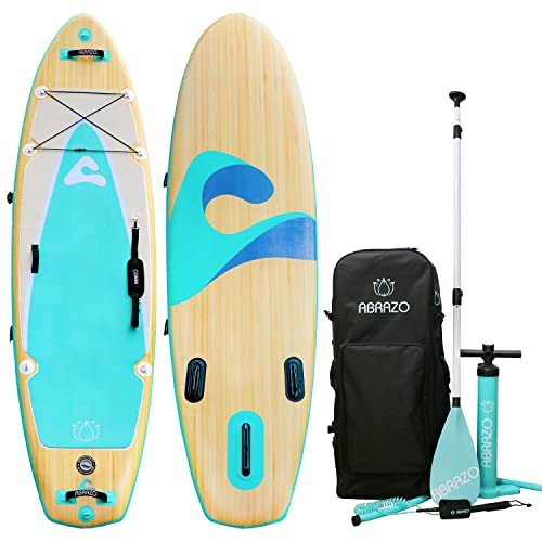 Yoga Inflatable Stand Up Paddle Board for Adults – with Non Slip Yoga Mat Floor, Consists of SUP Equipment: Patch Restore Package, Hand Pump, Ankle Cuff w/ Leash, and Carry Bag.
