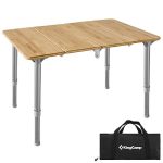 Bamboo Adjustable, Anti-UV Transportable Folding Desk, Picnic, Tenting, Three Heights,2-6 Folks, 23.6x15.7x10.6/15.7in, Yellow_23.6"x15.7", 2 Particular person.