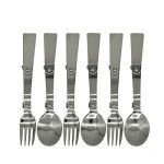 6PCS Stainless Steel Foldable Camping Cutlery Set