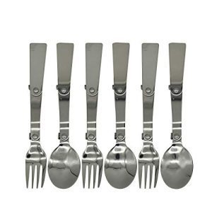6PCS Stainless Steel Foldable Camping Cutlery Set