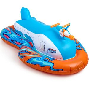 Nerf Tremendous Soaker Stormforce Trip-On Racer – Inflatable Pool Float with Pool-Fed Mega Water Blaster.