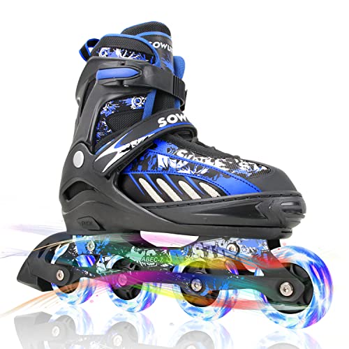 Adjustable Inline Skates for Women and Boys, Curler Blades Skates with All Gentle Up Wheels, Patines para Mujer for Youngsters and Adults, Males and Ladies.