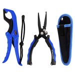 Intimidator Fishing Pliers Combo with Floating Lip Grip, Corrosion Resistant Coated Metal Pliers, Multi-Perform Fishing Instruments, Freshwater Fishing Gear.