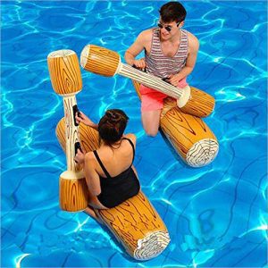 4 Pcs Package deal Inflatable Floating Water Toys Aerated Battle Logs, Floating Mattress Pool Lounger Big Floats Journey Boat Raft for Pool Get together Seaside Swimming Pool Toys for Grownup and Children.