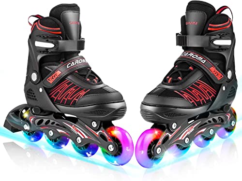 Adjustable Inline Skates for Women Boys Girls Males with Full Gentle Up Wheels, Out of doors & Indoor Curler Skates Blades for Children Youth Adults Newbie.