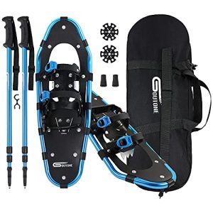 Complete Snowshoe Set with Poles - Lightweight Aluminum Snow Shoes for All Ages