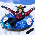 48'' Inflatable Snow Tube Sled for Children and Adults with Handles, Tow Rope and Restore Package - Sturdy Heavy Responsibility Winter Snow Tube for Out of doors Enjoyable on 0.8mm Thickening Put on-Resistant Materials.