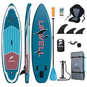 Inflatable Stand Up Paddle Board with Kayak Seat, Premium SUP Modular Paddle Boards for Adults, 10’6” Blow up Paddle Boards 6” Thick, Blue Shark.