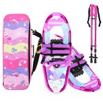Lightweight Aluminum Snowshoes for Kids with Fun Patterns and Convenient Storage Bag