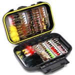 Fly Fishing Flies Assortment Package 100pcs Dry Moist Nyphms Popper Streamer for Trout Bass Steelhead Fish (100PCS Fishing Flies Package).