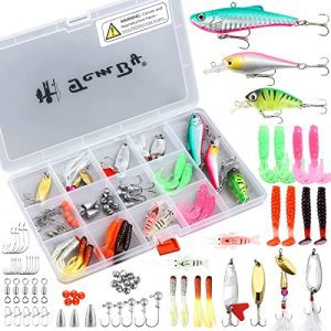 Fishing Lures Bait Sort out Equipment for Freshwater Bass Trout Fishing, Together with Fishing Equipment , Sort out Field, Crankbait, Comfortable Worm, Spinner, Spoon, Hook, Jigs for Starter Newbie Fishing Reward. 