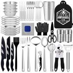 Ultimate Camping Cookware Set - 46PCS Black Kitchen Essentials for Outdoor Cooking Adventures