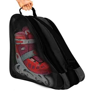 Curler Skate Bag, Breathable Ice Skate Luggage with Adjustable Shoulder Strap, Oxford Fabric Skating Sneakers Storage Bag, for Ladies Males and Adults Curler Skate Equipment(Black).