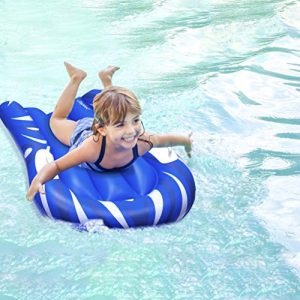 Portable Inflatable Bodyboard Beach Float with Handles for Children's Summer Water Fun (Blue).