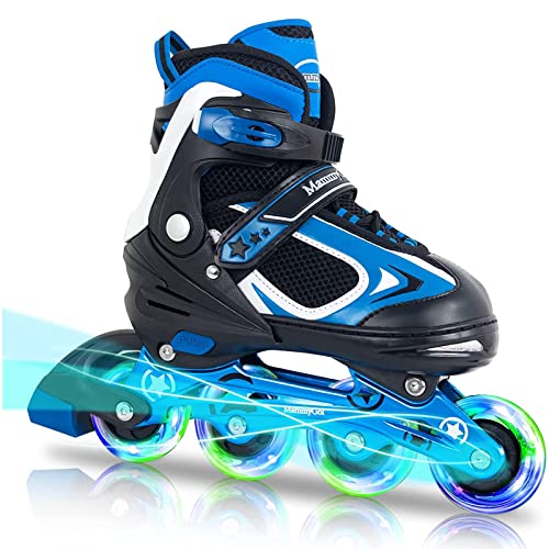 Boys Inline Skates for Youngsters with Gentle up Wheels, Flashing Newbie Curler Skates Blades Toddler and Women Measurement 1-4.