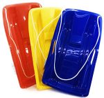 Matty's Toy Cease 26" Heavy Responsibility Plastic Snow Sled Toboggan with Tow Rope for Youngsters Purple, Yellow & Blue Reward Set Bundle - 3 Pack.
