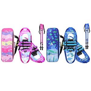 Children Snowshoes for Children Sample Design for Trendy Look Snowshoes for Kids Light-weight Aluminum Youth Snowshoes with Poles and Storage Bag.