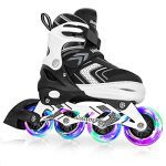 Glowing Adventures Await: Adjustable Inline Skates for Children with Light-Up Wheels