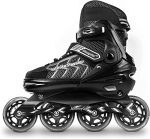 Adjustable Inline Skates for Adults, Protected and Sturdy Blades Curler Skates with Big Wheels, Excessive Efficiency Skilled Skates for Males Ladies Black Measurement 5 6 7 8.