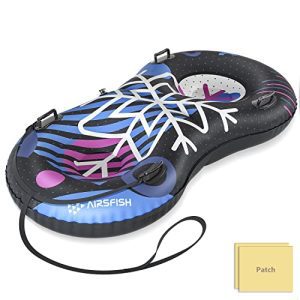 Snow Tube Sled with Towable Leash - 2 Seats Heavy