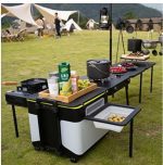 Out of doors Tenting Kitchen Station, Movable Folding Tenting Cooking Desk, Moveable Tenting Kitchen Desk for BBQ, Events and picnics.