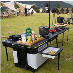 Out of doors Tenting Kitchen Station, Movable Folding Tenting Cooking Desk, Moveable Tenting Kitchen Desk for BBQ, Events and picnics.