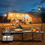 Portable Multifunctional Camp Kitchen with Wheels - Your Ultimate All-in-One Cooking Station with Windproof Stove, Tables, and Storage Organizer