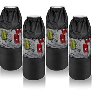 4 Items Boat Trash Bag Holders, Mesh Rubbish Can Bin Containers, Black Trash Trapper Storage Equipment for Boat, Kayak, Marine, Camper.