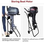 Folding Heavy Duty Boat Motor Stand with 2 Wheels - Image 6