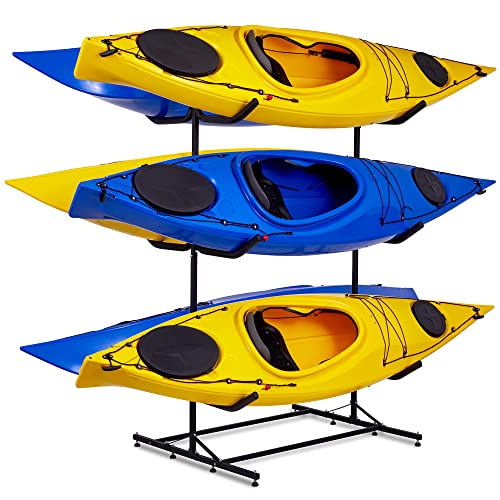 Kayak Storage Rack, Heavy Responsibility Freestanding Storage for Six Kayak, SUP, Canoe & Paddleboard for Indoor, Out of doors, Storage, Shed, or Dock.