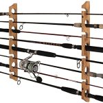 Rush Creek Creations 8 Fishing Rod Capability Wall or Ceiling Storage Storage Rack, American Cherry, 1 Pack.