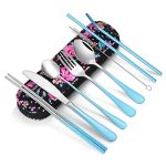 Journey Utensils, Reusable Silverware Set To Go Moveable Cutlery Set with a Waterproof Carrying Case for Lunch Containers Office Tenting College Picnic (Gradient Mild Blue+ TeaSpoon).